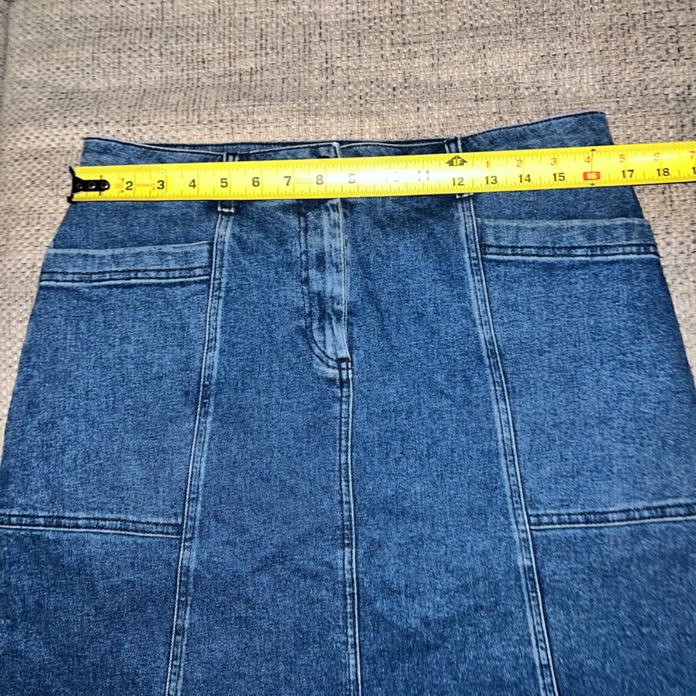 Boden Seamed Denim High Rise Mini Skirt Mid Wash 10R - Picture 3 of 8